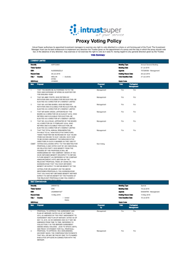 Proxy Voting Policy