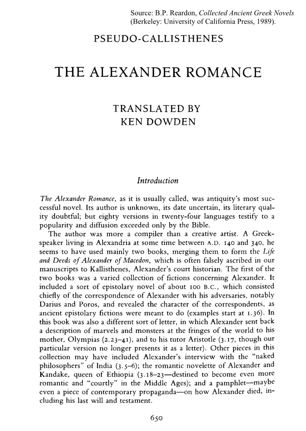 The Alexander Romance