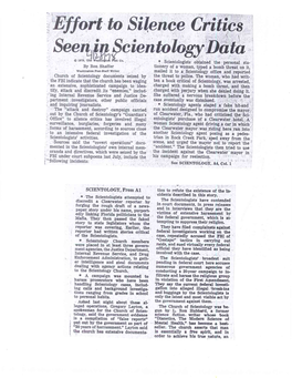 Effort to Silence Critics Seen0 Scientology Data 1278, the Wash �):51Cgtt Co