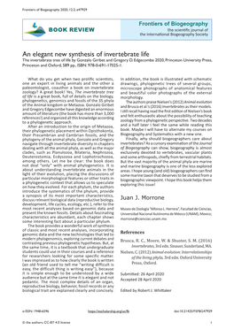 An Elegant New Synthesis of Invertebrate Life the Invertebrate Tree of Life by Gonzalo Giribet and Gregory D