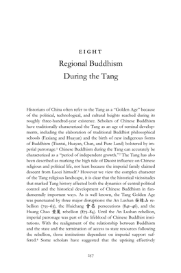 Regional Buddhism During the Tang