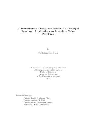 A Perturbation Theory for Hamilton's Principal Function