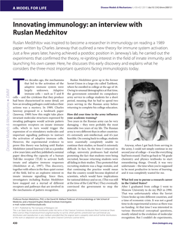 Innovating Immunology: an Interview with Ruslan Medzhitov
