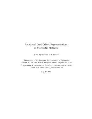 Representations of Stochastic Matrices