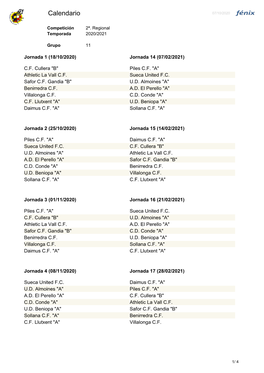 Calendario 07/10/2020