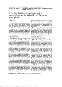 A Further Revision of the Stratigraphic Nomenclature of the Wissahickon Formation in Maryland