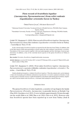 First Record of Scutellinia Legaliae (Ascomycota, Pyronemataceae) from Relict Endemic Liquidambar Orientalis Forest in Turkey
