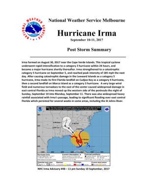 Hurricane Irma September 10-11, 2017