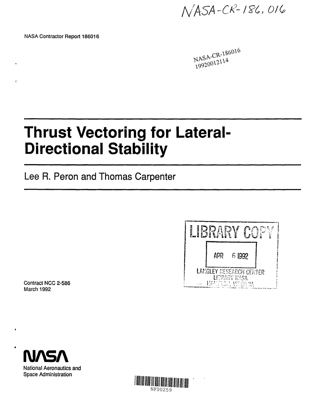 Thrust Vectoring for Lateral