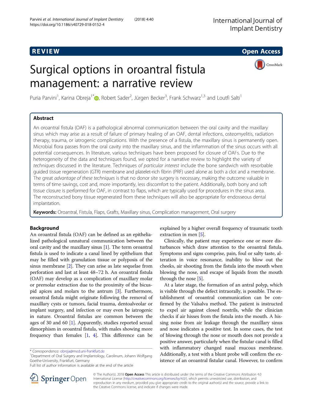 Surgical Options in Oroantral Fistula Management: a Narrative Review