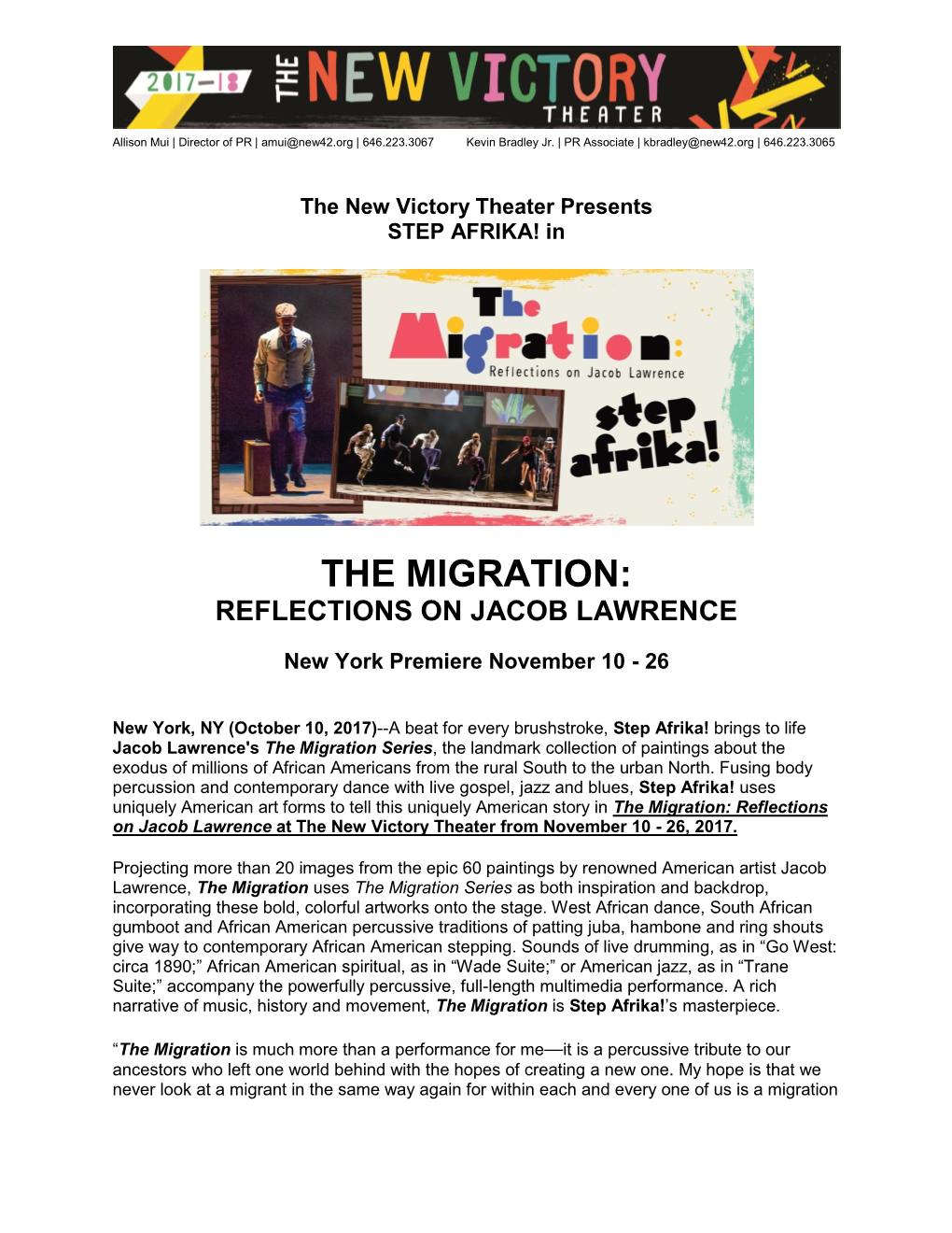 The Migration: Reflections on Jacob Lawrence