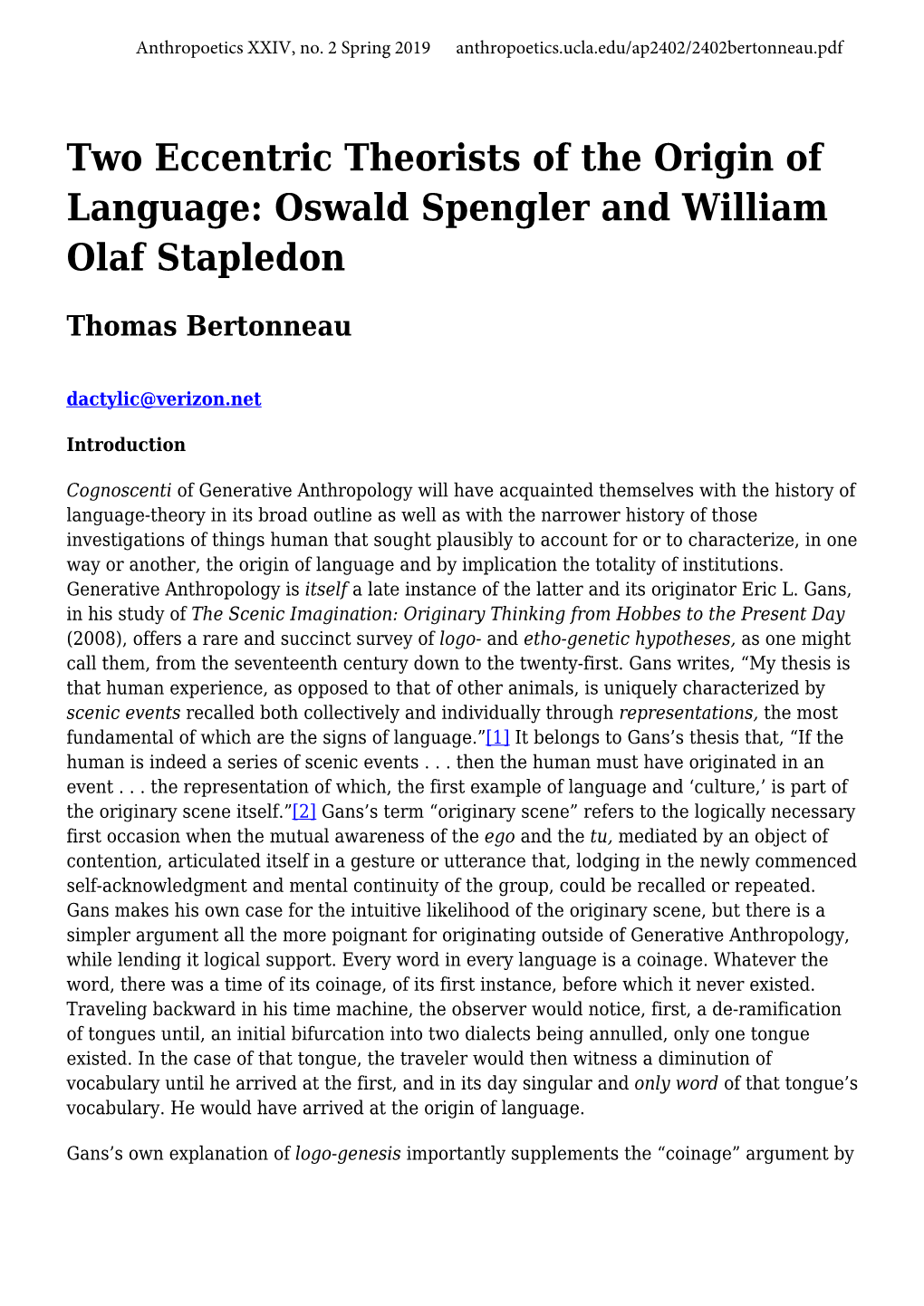 Oswald Spengler and William Olaf Stapledon