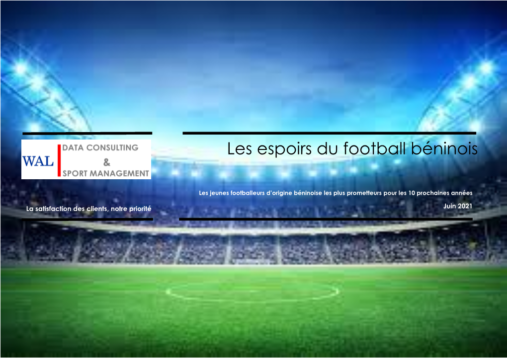 Les Espoirs Du Football Béninois : Juin 2021