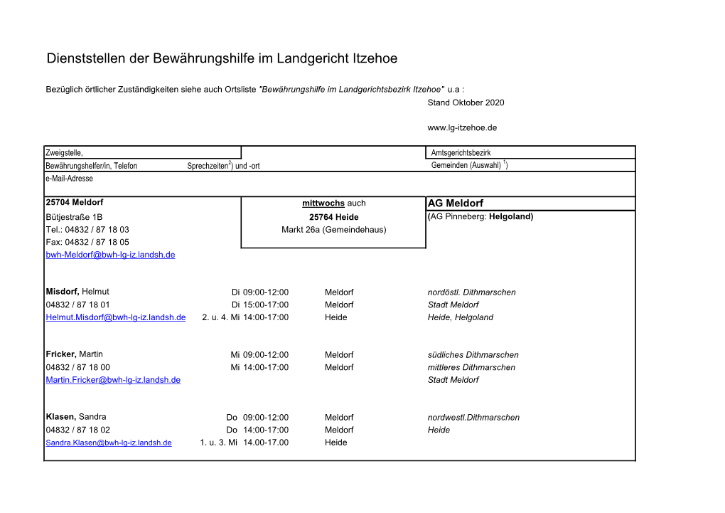 Dienststellen Der Bewährungshilfe Im Landgericht Itzehoe