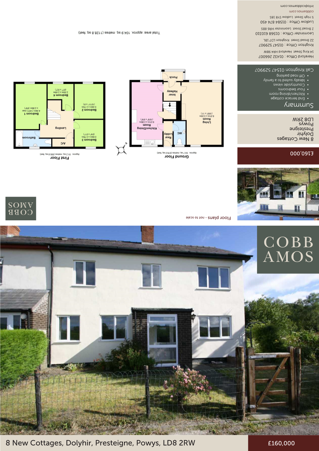 8 New Cottages, Dolyhir, Presteigne, Powys, LD8 2RW LD8 Powys, Presteigne, Dolyhir, Cottages, New 8 £160,000