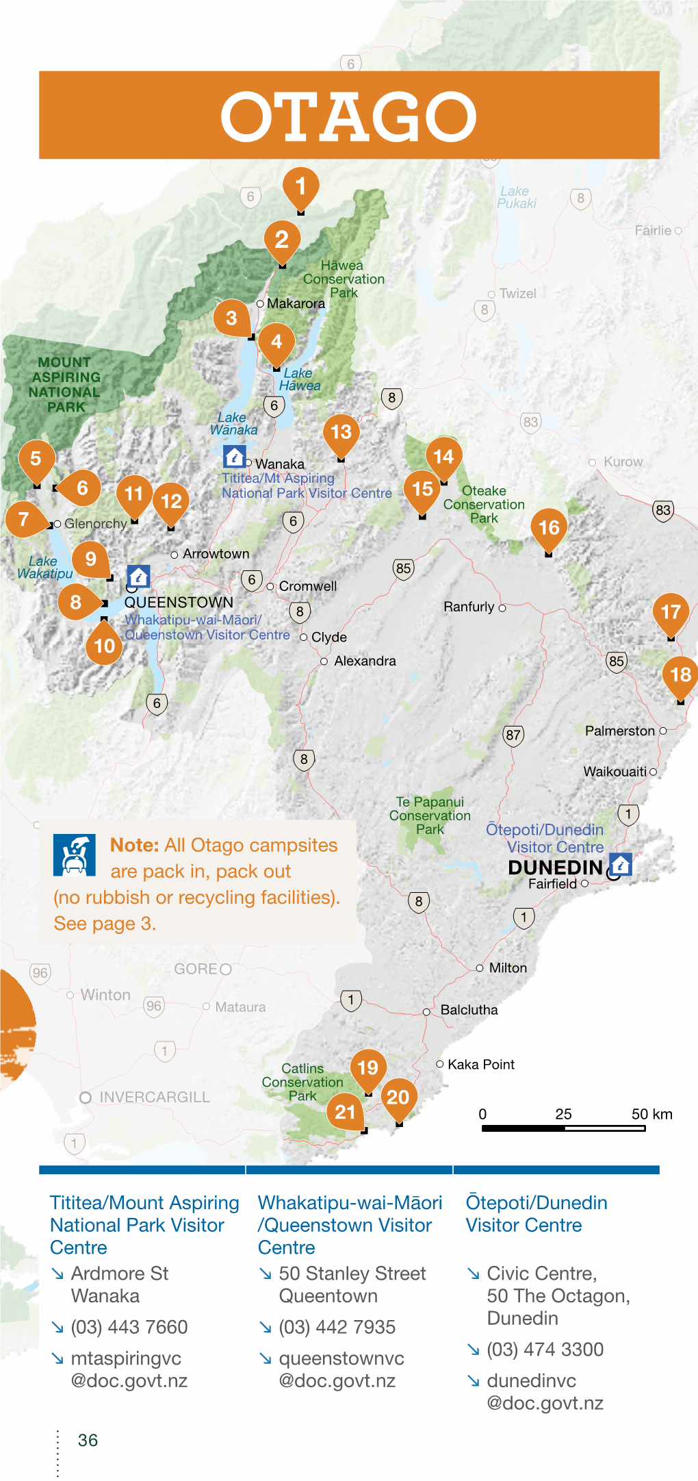 Conservation Campsites South Island 2019-20 Otago