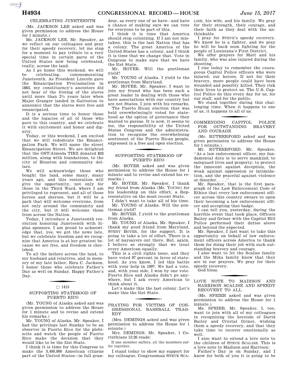 Congressional Record—House H4934