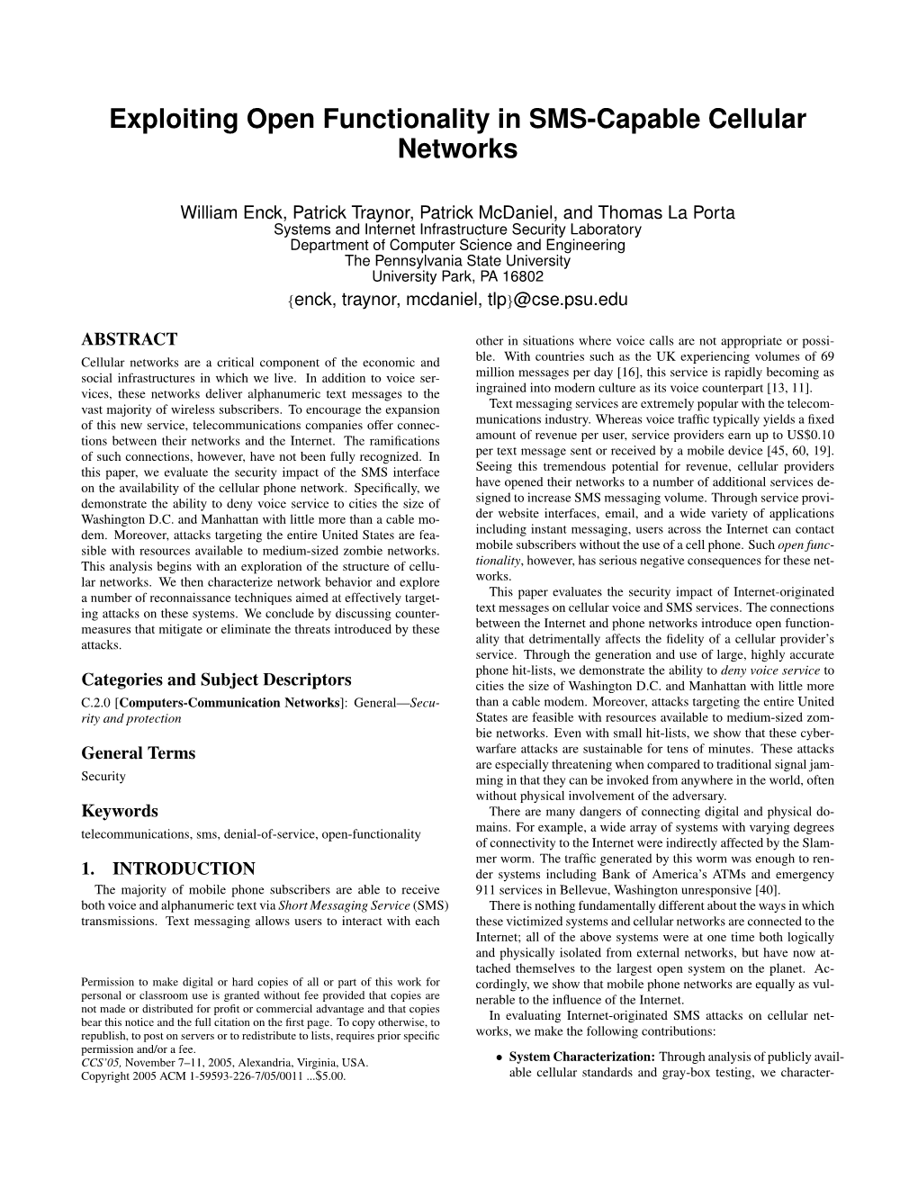 Exploiting Open Functionality in SMS-Capable Cellular Networks