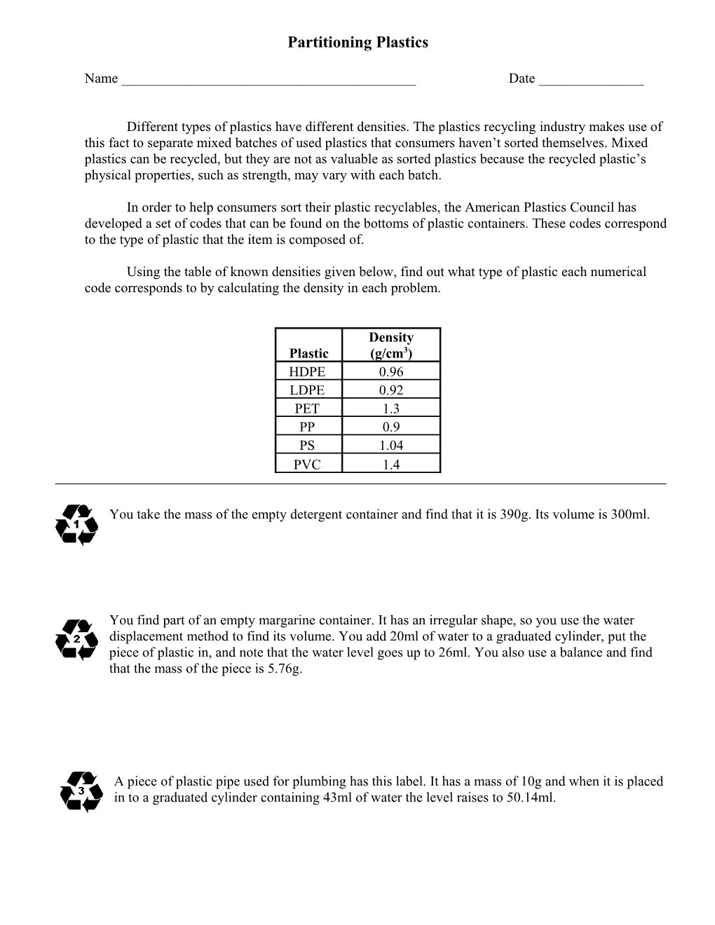 Partitioning Plastics