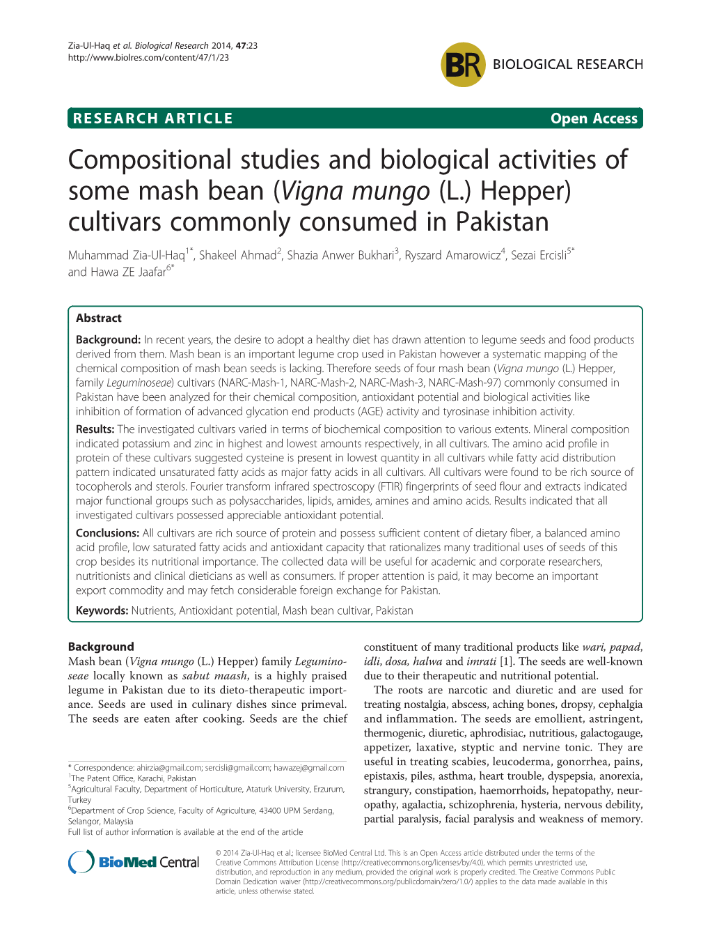 Compositional Studies and Biological Activities Of