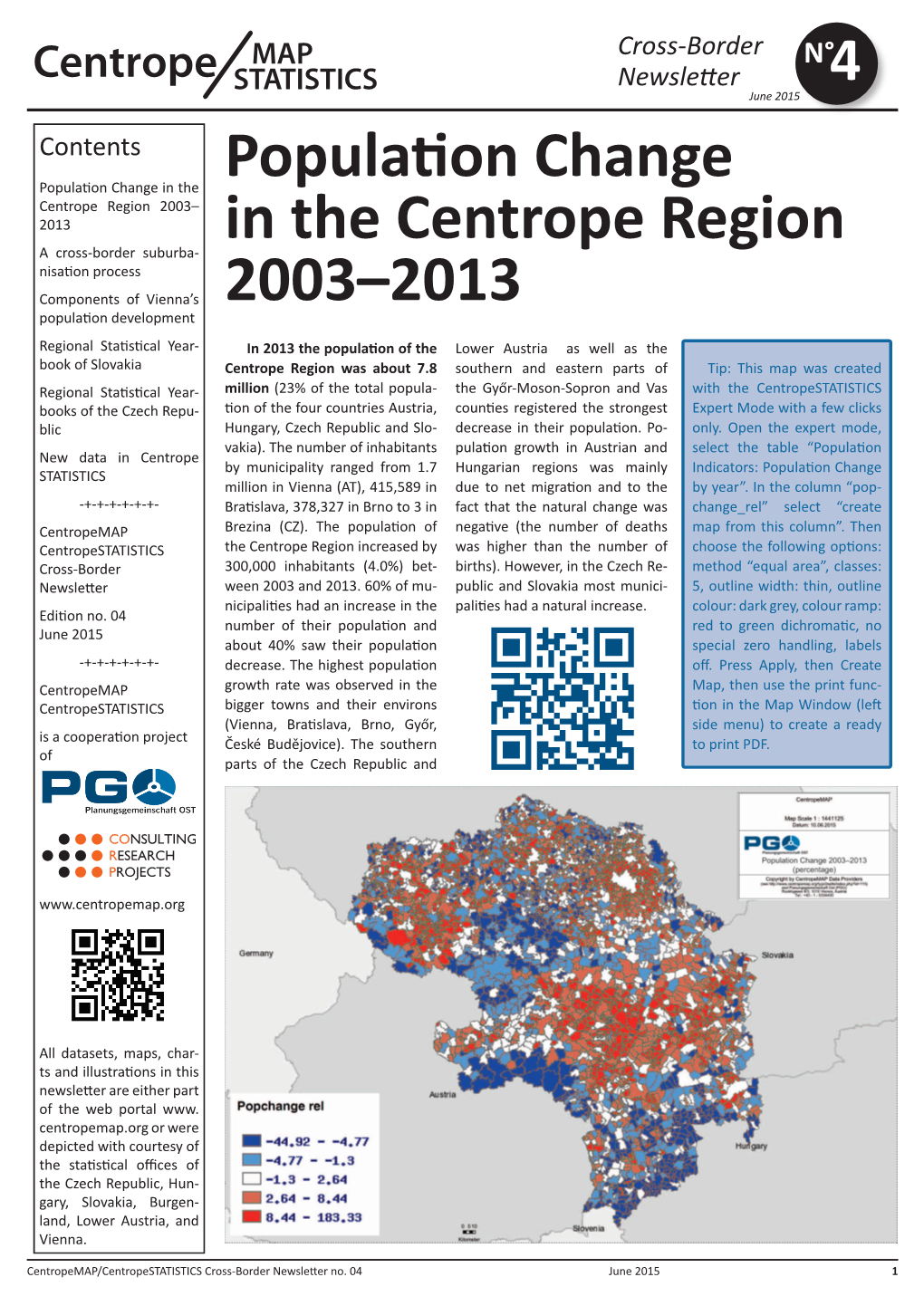 Population Change in the Centrope Region 2003–20 3