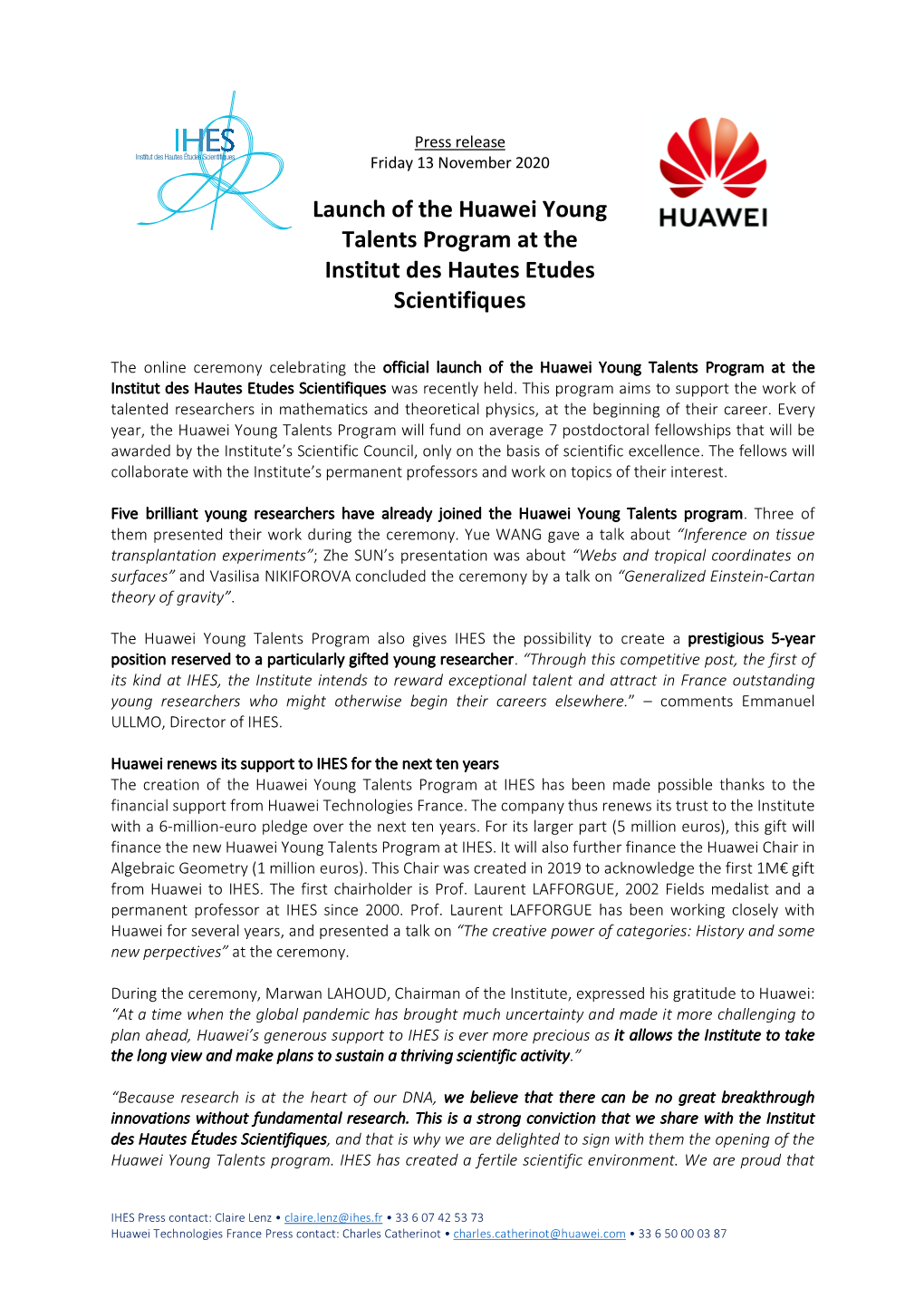 201113 PR Huawei Young Talents Program Def