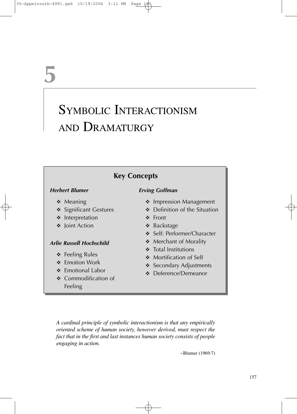 Symbolic Interactionism and Dramaturgy