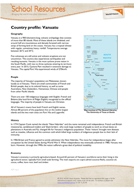 Country Profile: Vanuatu