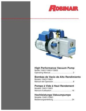 High Performance Vacuum Pump Bombas De Vacío De Alto