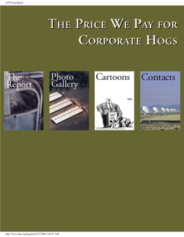 The Price We Pay for Corporate Hogs Table of Contents by Marlene Halverson I