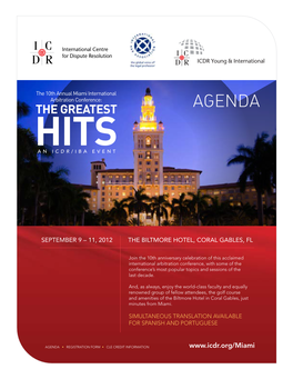 Agenda Hits an Icdr/Iba Event