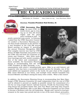 The Clearboard Erasddfghjz Rod Diridon, Sr., President Larry Murchison, Editor