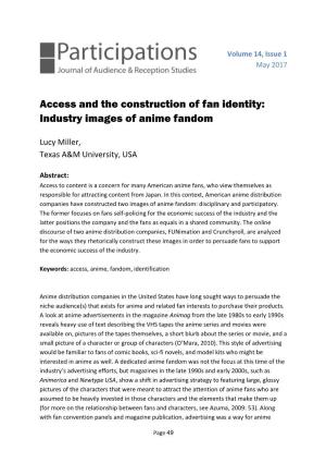 Access and the Construction of Fan Identity: Industry Images of Anime Fandom