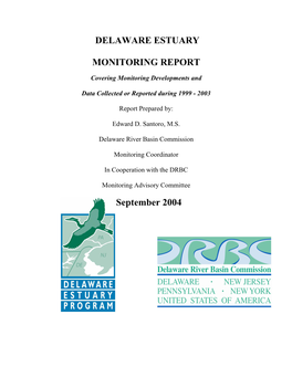 DELAWARE ESTUARY MONITORING REPORT September 2004