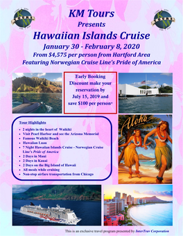 KM Tours Hawaiian Islands Cruise