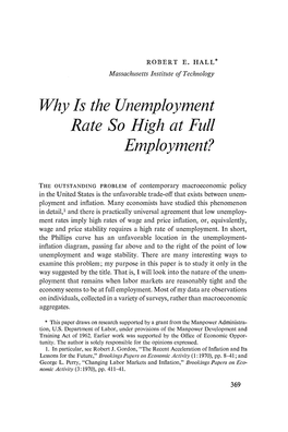 Why Is the Unemployment Rate So High at Full Employment?