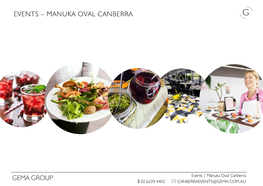 Events – Manuka Oval Canberra