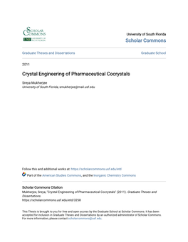 Crystal Engineering of Pharmaceutical Cocrystals