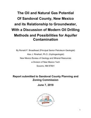The Oil and Natural Gas Potential of Sandoval County, New Mexico And