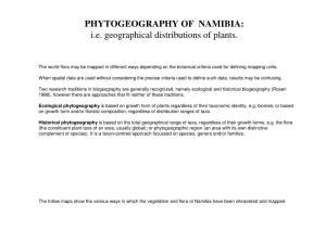 PHYTOGEOGRAPHY of NAMIBIA: I.E. Geographical Distributions of Plants