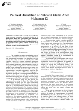 Political Orientation of Nahdatul Ulama After Muhtamar IX