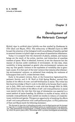 Developement of the Heterosis Concept