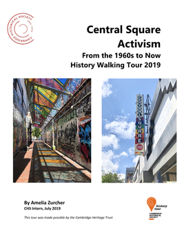 Central Square Activism from the 1960S to Now History Walking Tour 2019