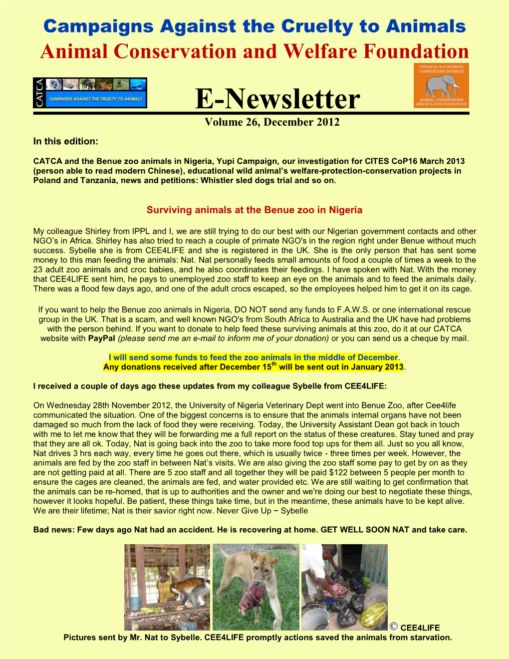 E-Newsletter Volume 26, December 2012