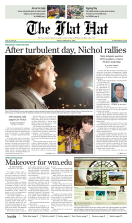 After Turbulent Day, Nichol Rallies State Delegates Question BOV Members, Criticize Nichol’S Leadership