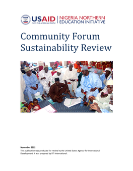 Community Forum Sustainability Review