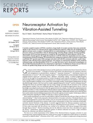Neuroreceptor Activation by Vibration-Assisted Tunneling