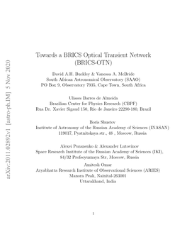 Towards a BRICS Optical Transient Network (BRICS-OTN)