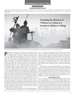 Teaching the History of Violence in China at a Southern Military College by Keith Knapp