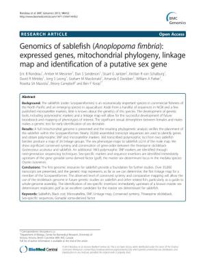 Genomics of Sablefish